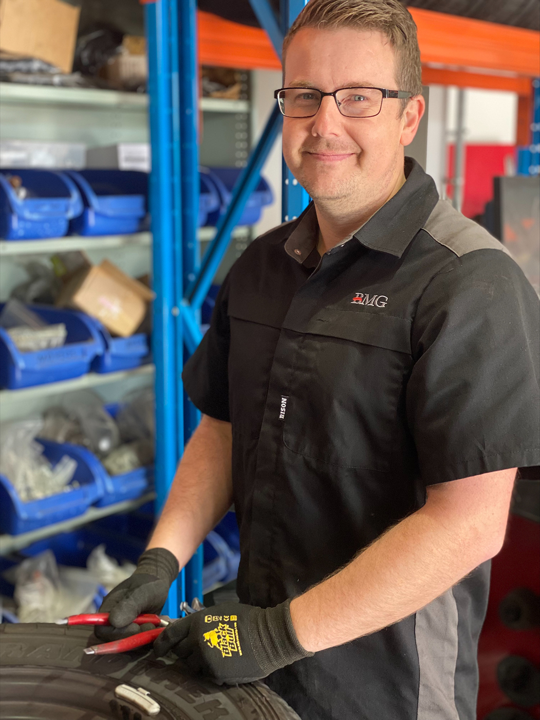 Vaughan in the BMG Store service workshop