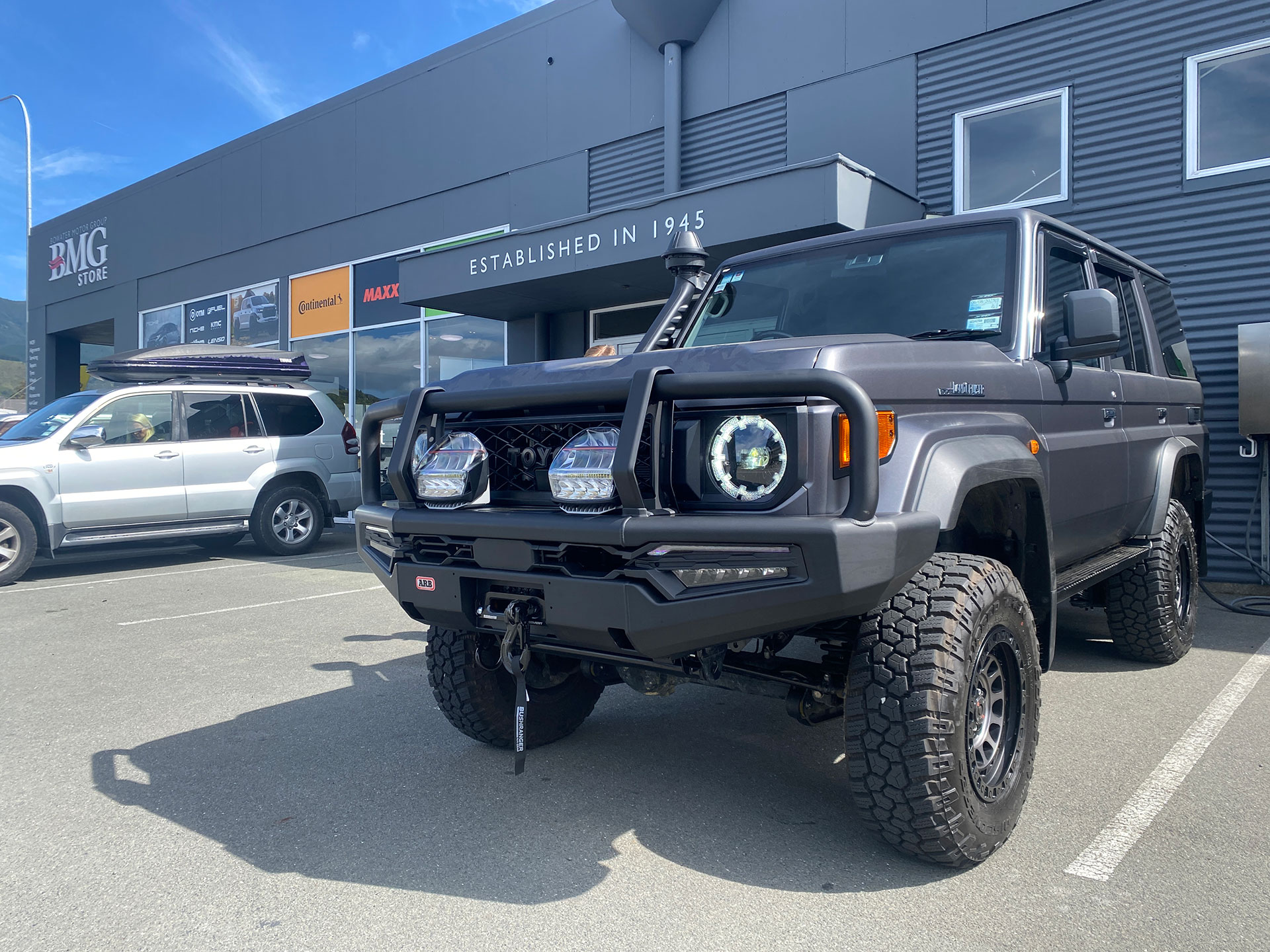 Landcruiser outside the BMG Store