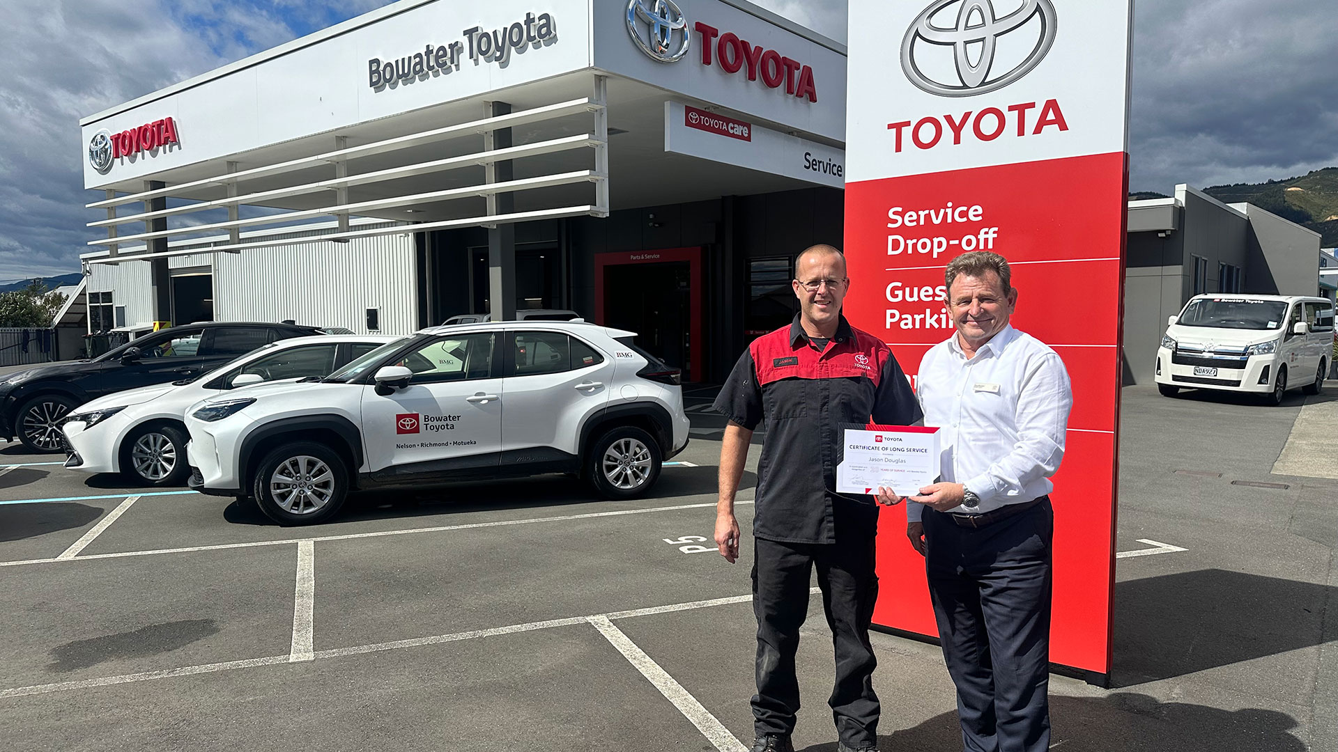 Jason and Tony outside Bowater Toyota